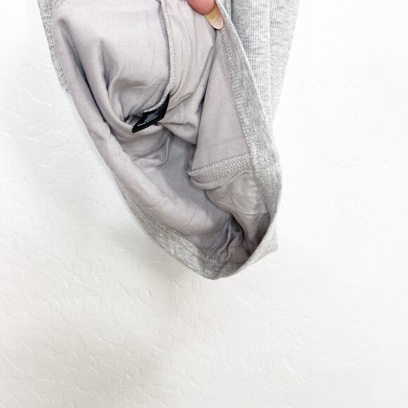 Olivaceous Gray Ribbed V Neck Tank Tshirt Bodycon Lined Mini Dress Medium M NWOT - Picture 7 of 10